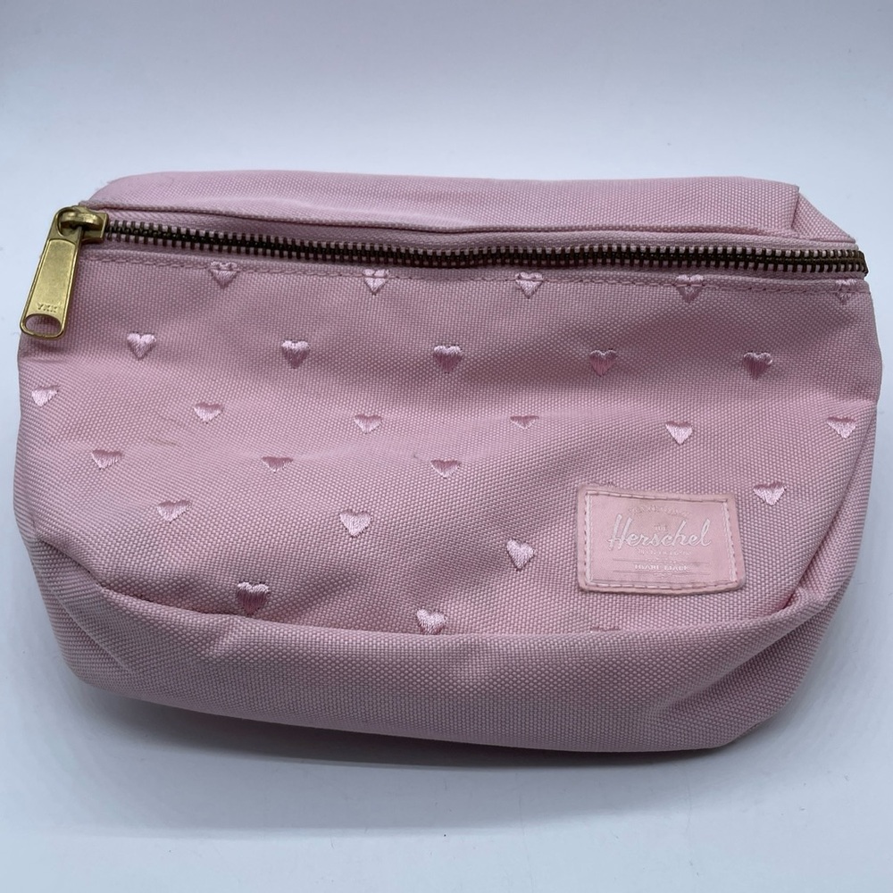 Herschel Heartfelt Collection Fifteen Hip Fanny Pack Embroidered Pink Heart RARE